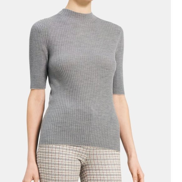NWT Theory Mock Neck Sweater in Merino Wool Size P - Picture 2 of 6
